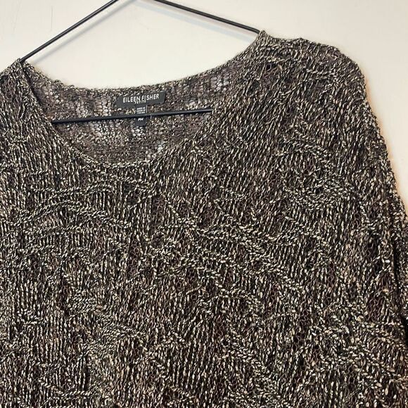 Eileen Fisher Wrapped Sparkle Jacquard Pullover M Petite - Picture 3 of 6